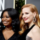 Octavia Spencer and Jessica Chastain attend the Golden Globe Awards on Jan. 7, 2018. (Frazer Harrison/Getty Images)